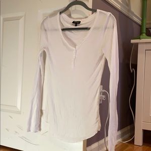 Topshop white long sleeve shirt